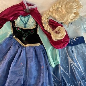 Frozen Princess Dresses- Anna and Elsa and Wig